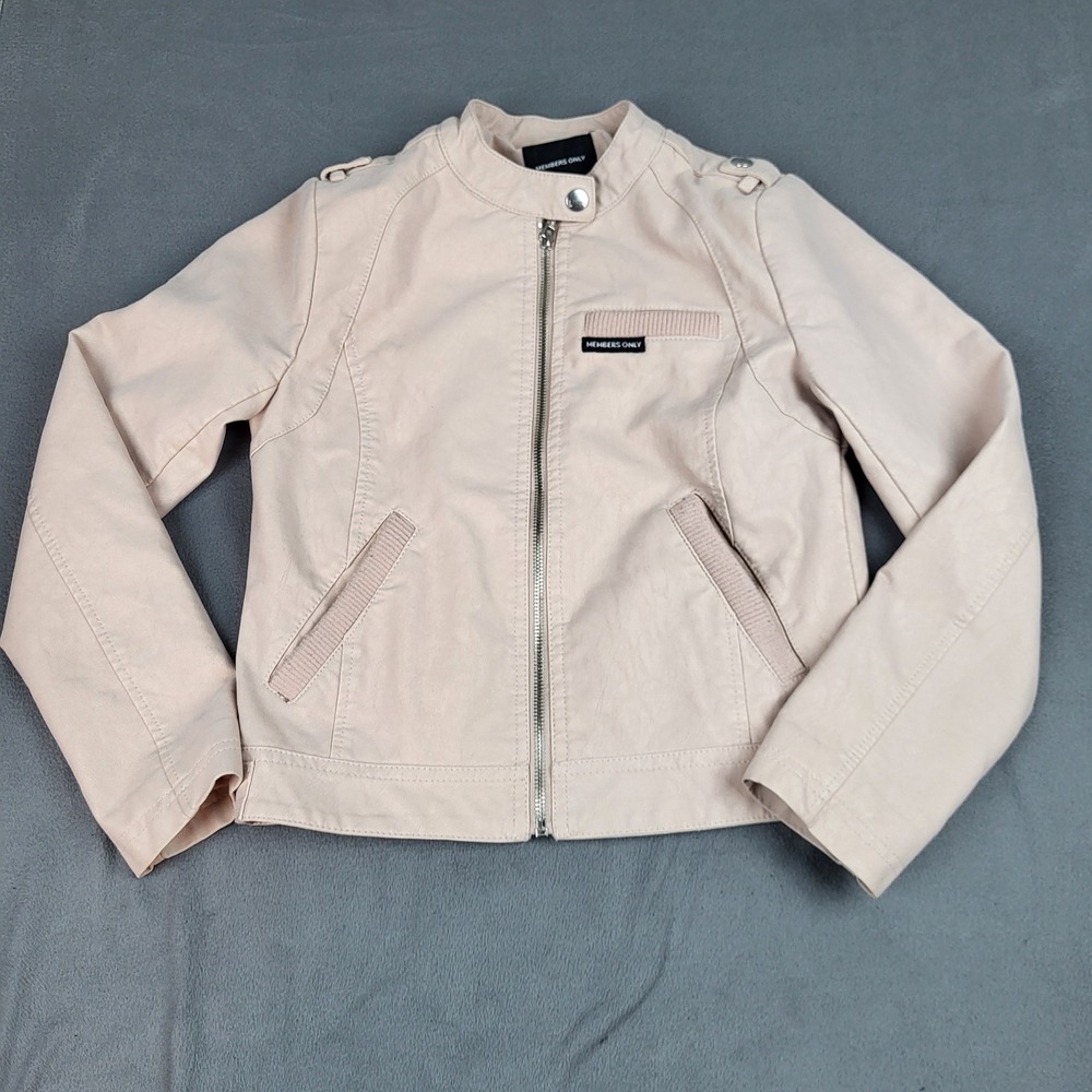Members Only Jacket Girls 10 12 Pink‎ Lightweight Full Zip Iconic Classic Warm